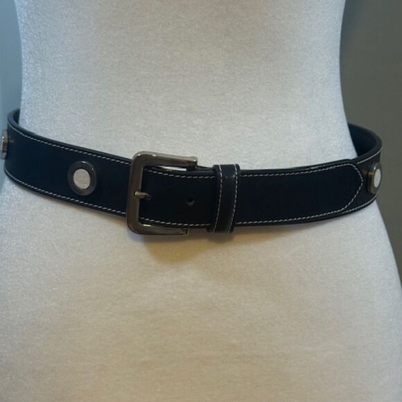 Vintage‎ Saks Fifth Ave Italian Leather Studded Belt M Quiet Luxury main image 8